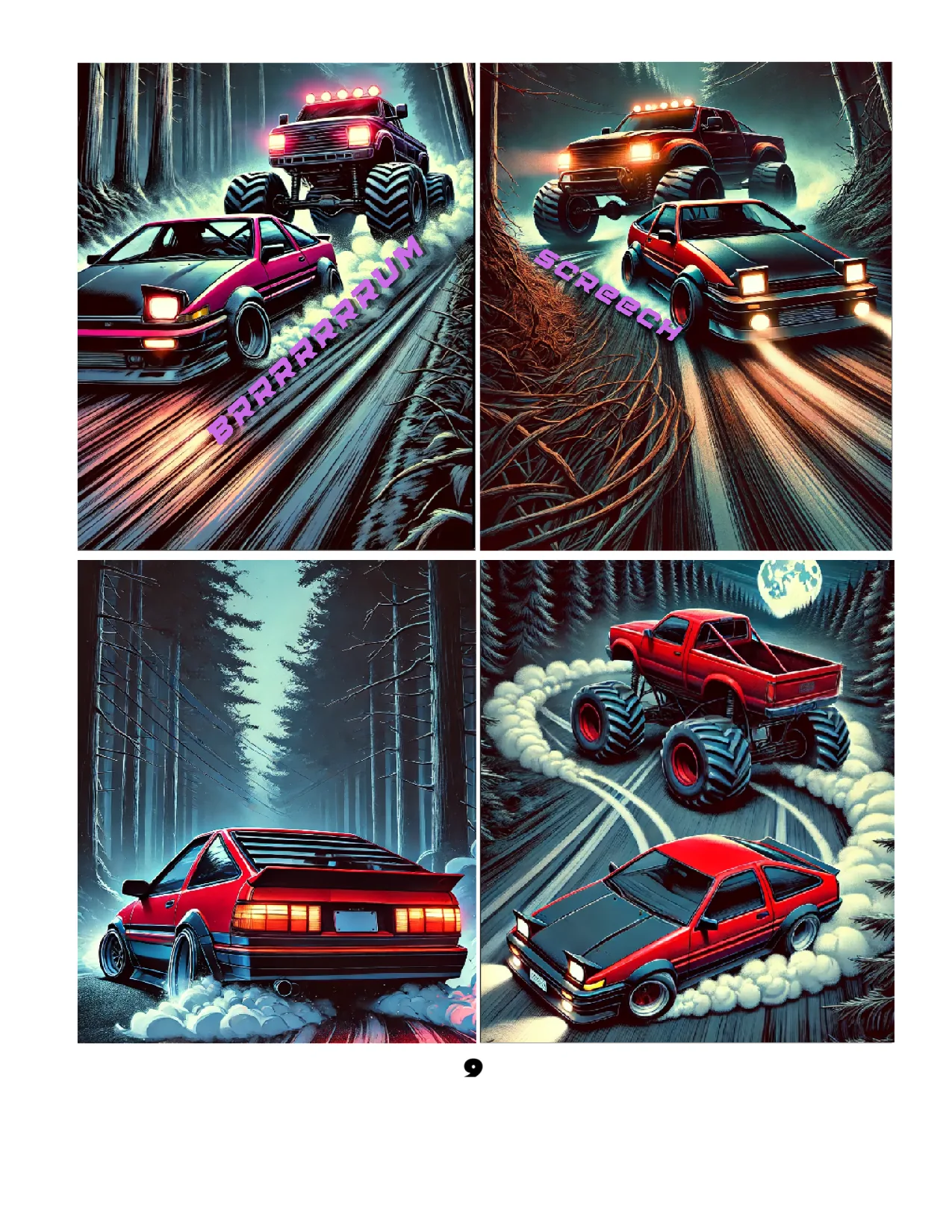 AI-generated comic book page showcasing vibrant colors and detailed artwork with personalized characters