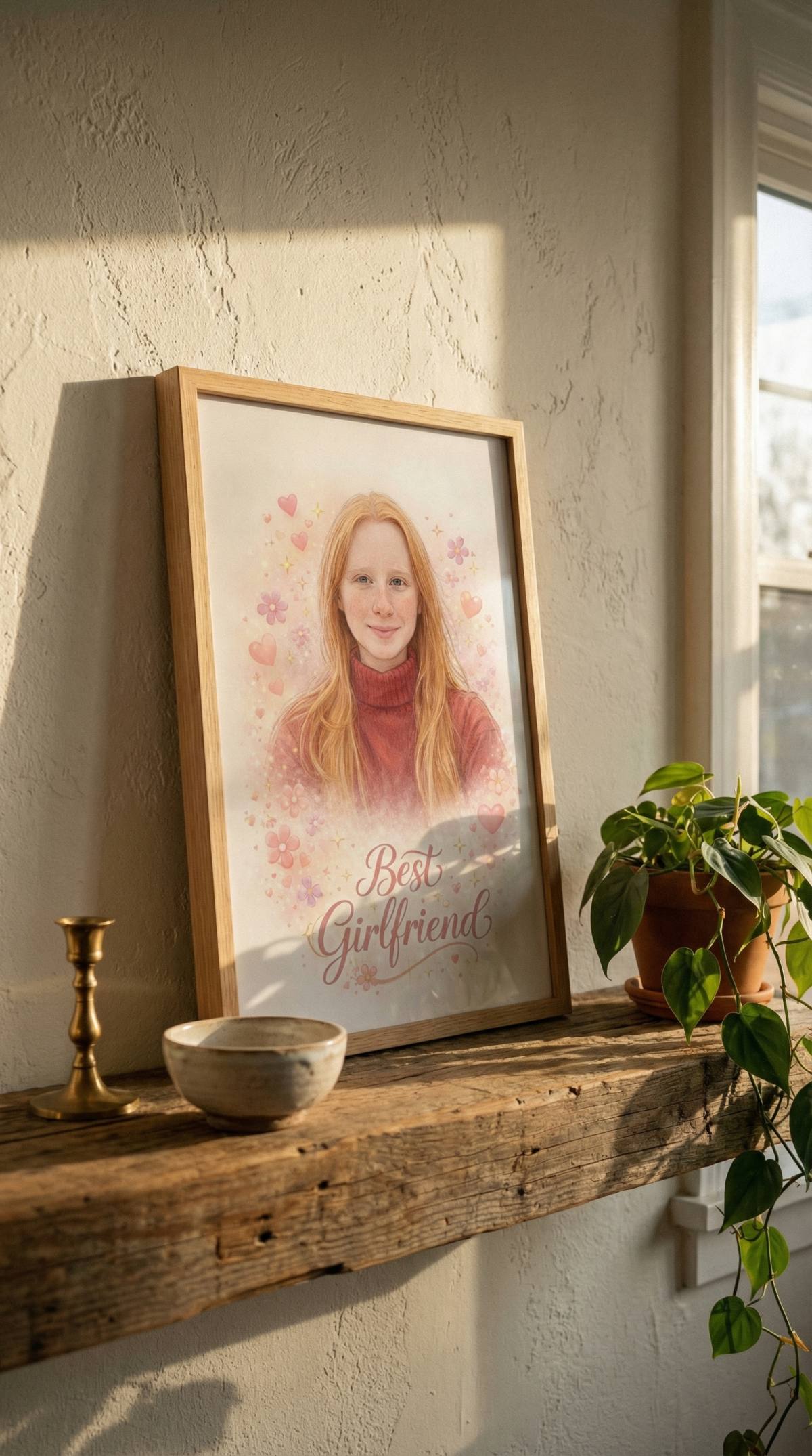 Framed personalized poster gift, wall art created from your photo, frame included