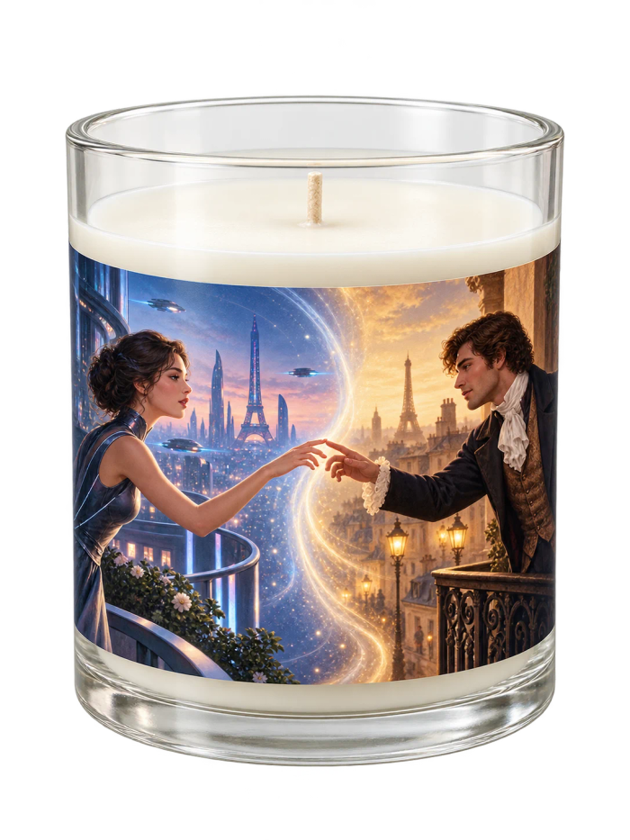 Personalized scented candle with your photo on the label