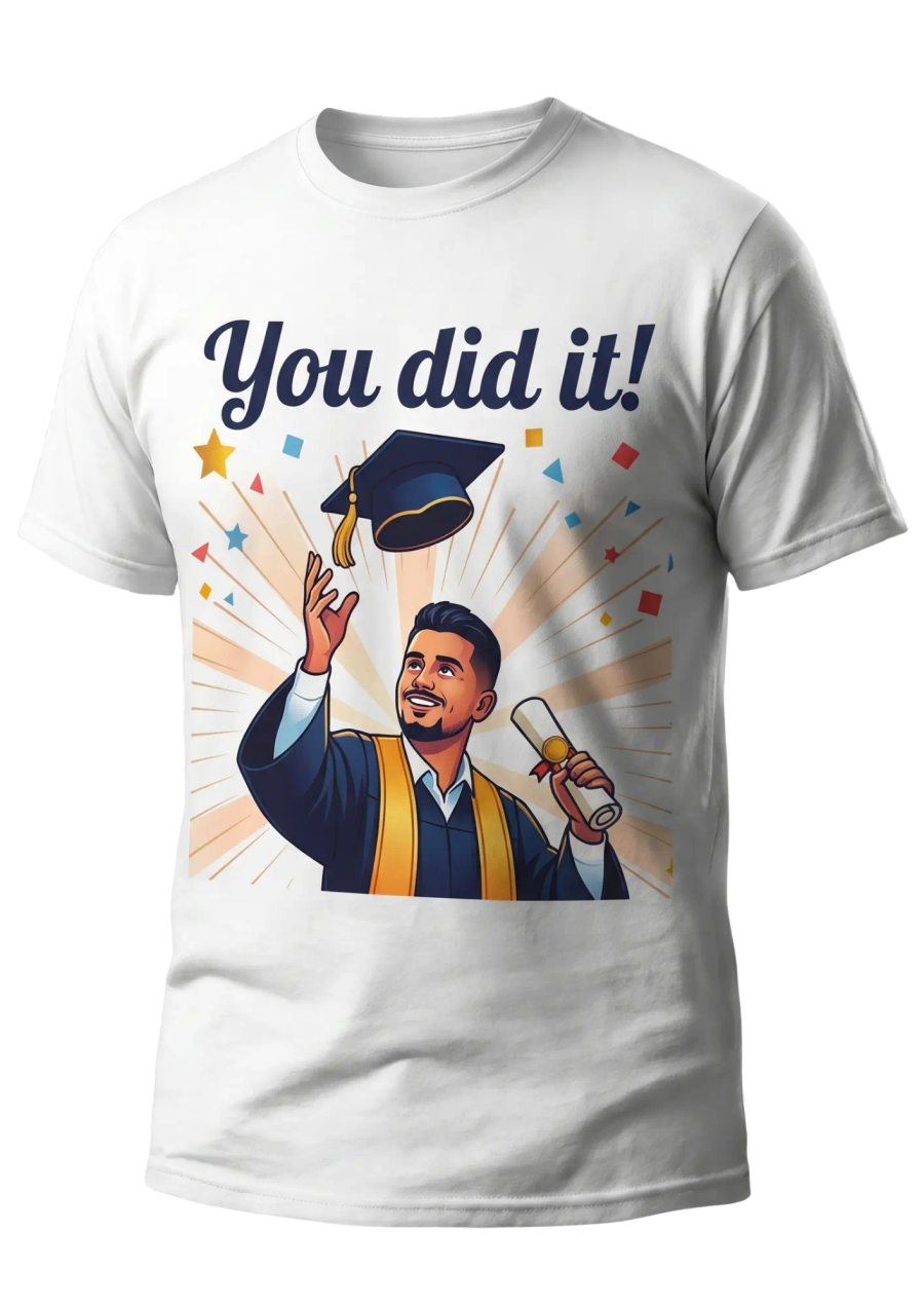 Personalized graduation t-shirt printed from a photo